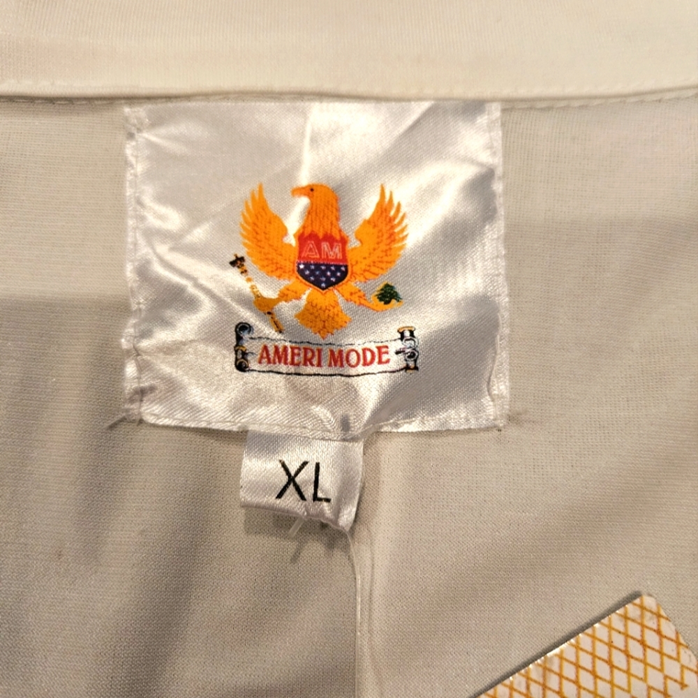 Ameri Mode Lightweight Embellished Floral Full Zip Blouse Jacket - White- SZ XL - Picture 6 of 8